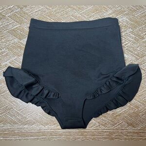 Urban Outfitters Pins & Needles High Waisted Cheeky Black Ruffle Bloomer Shorts